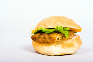 An image of hamburger on neutral background