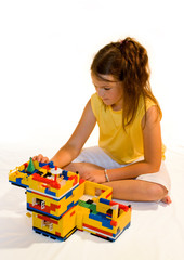 Girl is building house of dream