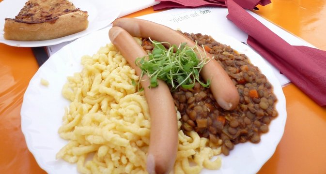Linsen mit  Sp&auml;tzle