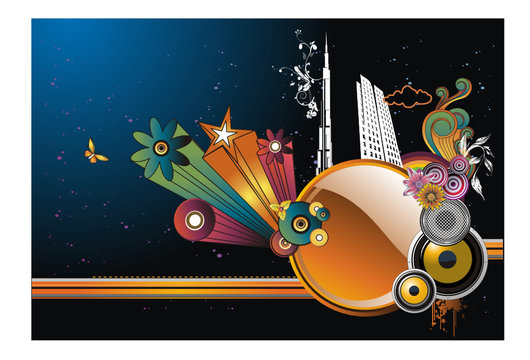 composicion de ciudad en vector