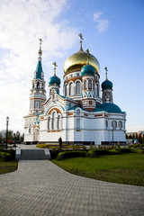 Orthodoxy church in the downtown of Russian city Omsk