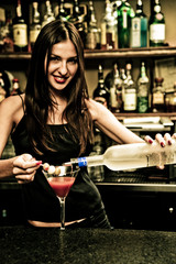 A young female bartender, photographed at work. © Dimitry Sherman