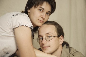 Fototapeta premium portrait of young couple in love