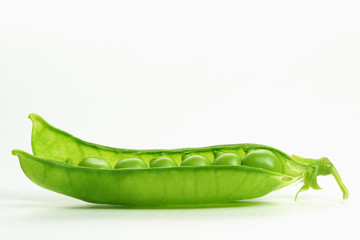 peas isolated on white background macro close up