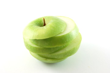 A cutted apple isolated on a white backgound.