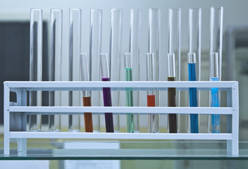 Obraz premium Test tubes in a rack,