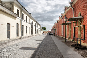 A street is in the Petropavlovskoy fortress