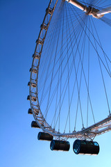 The largest ferris wheel in the world in Singapore.
