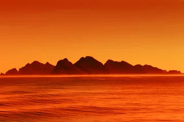Fototapete Naturpark Majestätische Berge Alaskas bei Sonnenuntergang