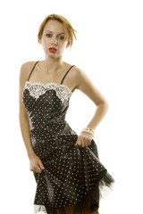 Sexy woman in retro dress