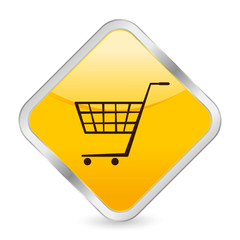 shopping cart yellow square icon
