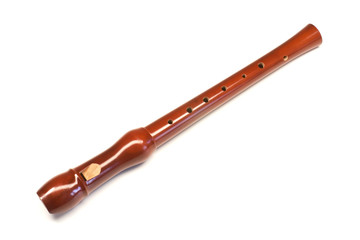 A wood recorder (blockflute) isolated