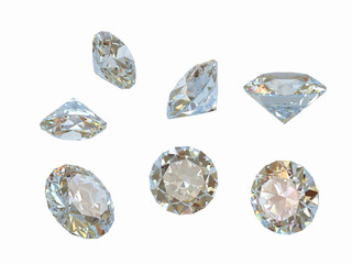 Diamonds isolated in different positions