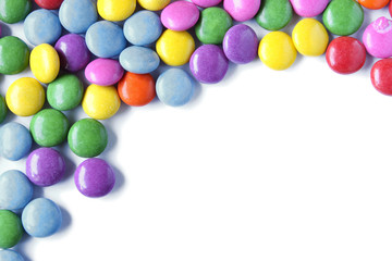 Obraz premium Candy background with copyspace isolated on white