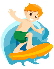 Boy Surfing