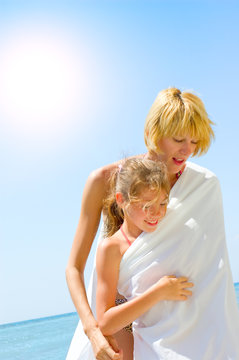 Family Enjoying Beach Lifestyle