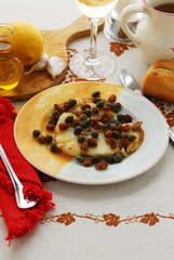 Storione in acqua fervente capperi uvetta - Secondi Veneto