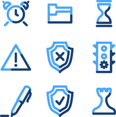Administration icons, blue contour series