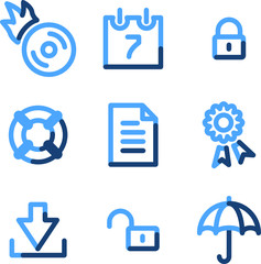 Data security icons, blue contour series