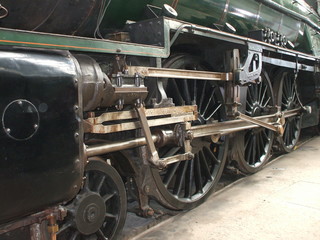 The Wheels of a Large Steam Locomotive.