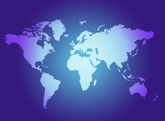 World Map Blue