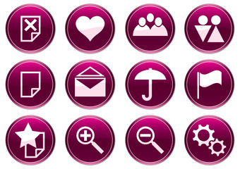 Gadget icons set. Purple - white palette. Vector illustration.