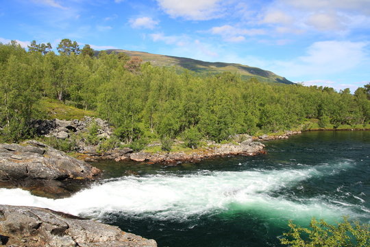 Flowing river, Abisko National Park in Sweden