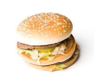 Hamburger isolated on a  white background.