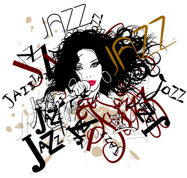 singer on a jazz background