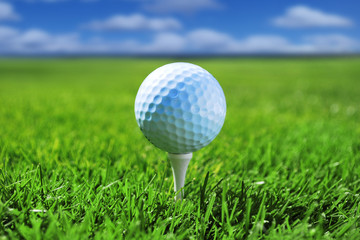 Golf ball on tee