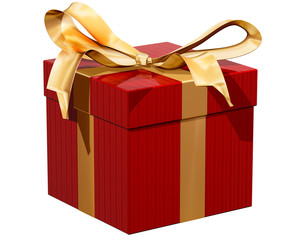 Isolated illustration of a gift wrapped present