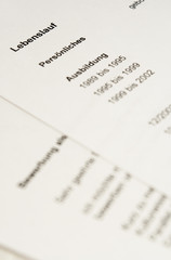 Bewerbung und Lebenslauf