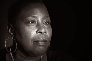 Powerful Portrait of a Afro American woman with wisdom