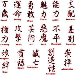 Japanese hieroglyphs a set two