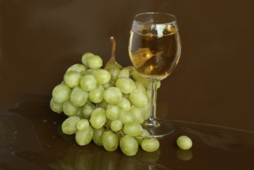 white grapes and wine