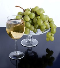 wine and white grapes