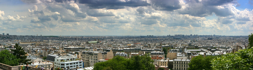 Paris cityscape panorama from Montmartre