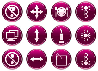 Gadget icons set. Purple - white palette. Vector illustration.