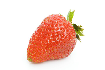 red strawberry isolated against white background