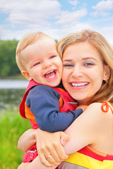 mother embraces child