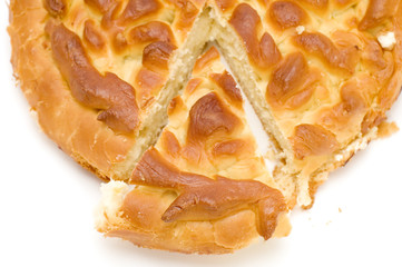 object on white - food Pie with curd