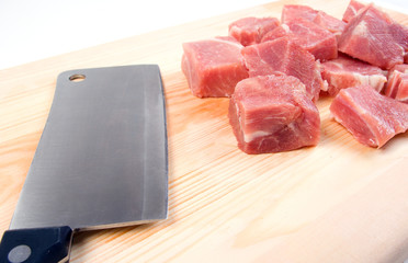 Chopping of meaton wooden board