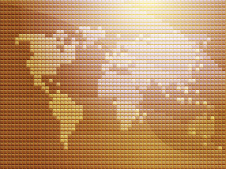 Fototapeta na wymiar Map of the world in mosaic tiled style