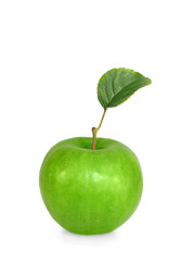 green apple,green leaf
