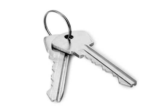 real concept concepts. two keys isolated on white