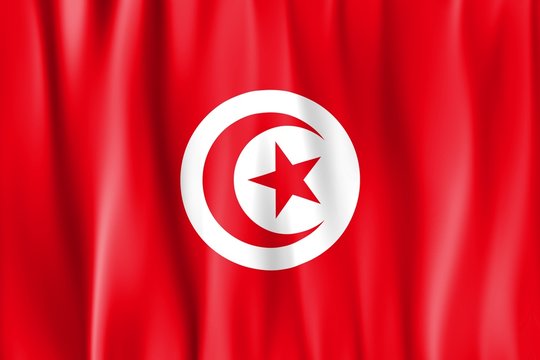 Waved Tunusia Flag