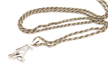 object on white - Silver chain with pendant