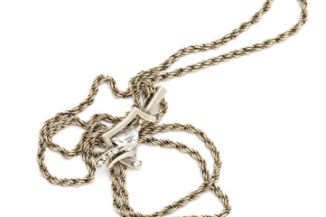 object on white - Silver chain with pendant