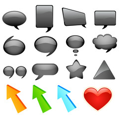 dialog bubbles and icons vector