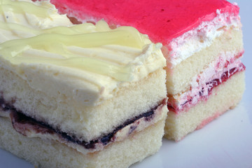 strawberry short cake and lemon cake